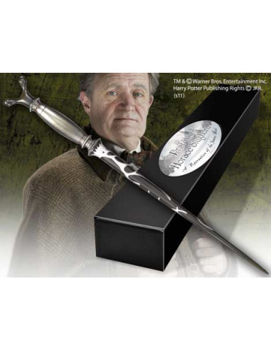 Replica the noble collection harry potter horace slughorn varita con caja y placa de identificacion