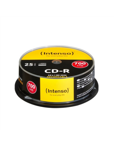 Tarrina de cd - r virgenes intenso 700mb - 80 min 25 unidades