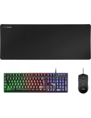 Kit teclado + raton mars gaming mcpx rgb negro + alfombrilla