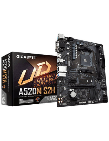 Placa base gigabyte a520m s2h am4 m - atx -  2 x ddr4 -  4 x usb 3.2 -  2 x usb 2.0 -  1 x hdmi -  1 x dvi - d -  1 x ps - 2 - 