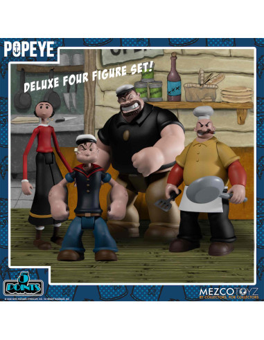 Set 4 figuras mezcotoys popeye box 10 cm popeye 5 points