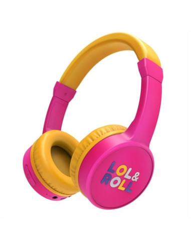 Auriculares micro energy sistem lol&roll pop rosa supraural - bt 5.1 - jack 3.5mm - multiplataforma