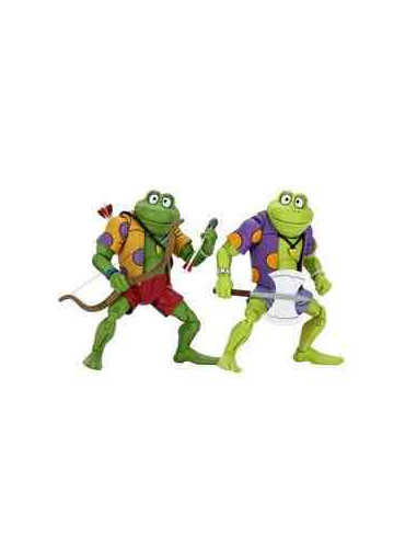 Pack 2 figuras neca ranas genghis & rasputin  scale action figure tmnt cartoon re - run