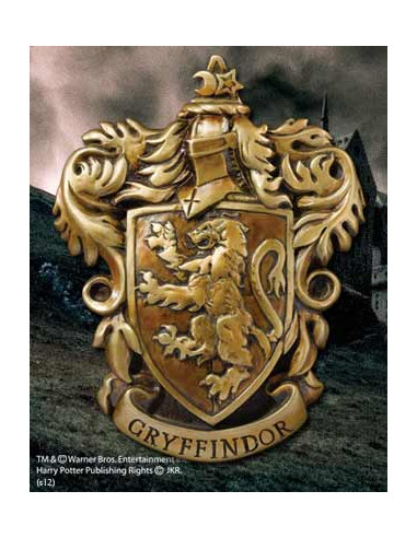 Escudo de pared the noble collection harry potter casa gryffindor resina 20 x 28 cm