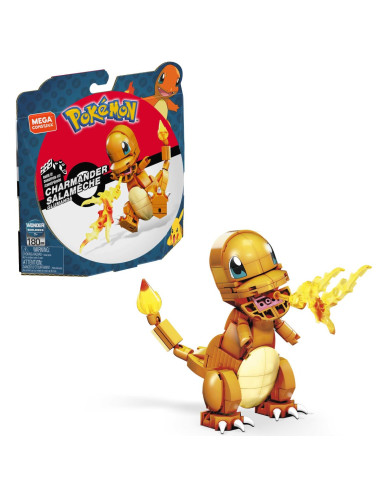 Figura mattel mega construx pokemon charmander 180 pcs build & show