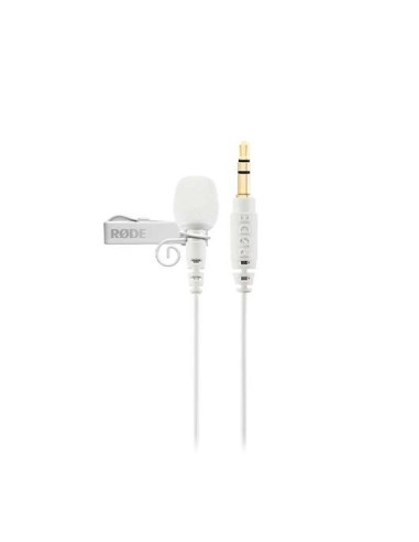 Microfono rode lavalier go white jack 3.5mm trs - 110db - omnidirectional - blanco