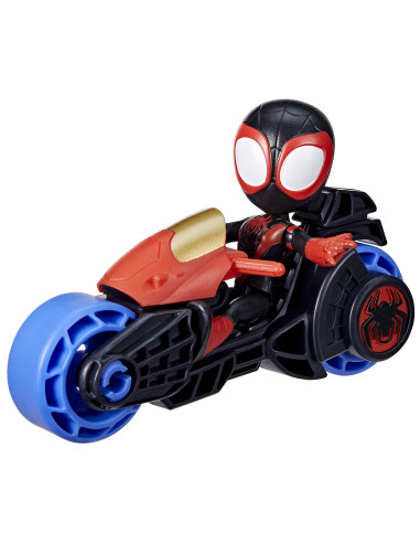 Marvel -  spidey y su superequipo -  miles morales con motocicleta