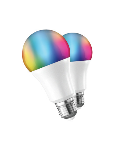 Bombilla muvit io a60 e27 9w rgb pack 2 unidades