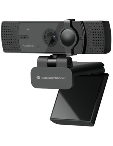 Webcam 4k conceptronic amdis07b 8.3mp -  4k ultra hd - usb - angulo vision 80º - enfoque automatico - doble microfono integrad