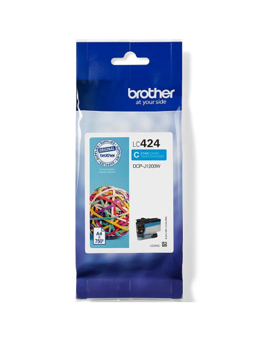 Cartucho tinta brother lc424c cian 750 paginas