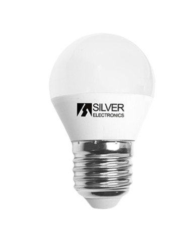 Bombilla led decorativa silver electronics esferica 6w65w -  e27 -  3000k -  520 lm -  luz calida -  a+