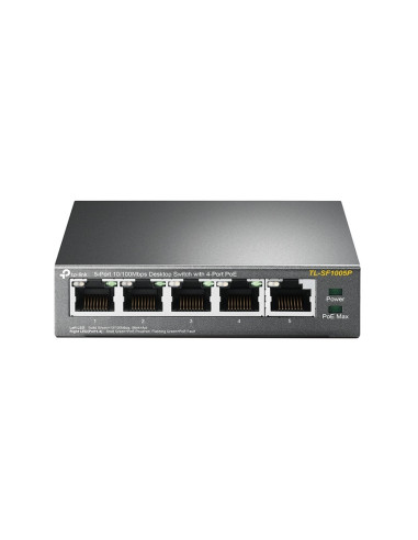 Switch 5 puertos tp - link tl - sf1005p 10 - 100 4 puertos poe