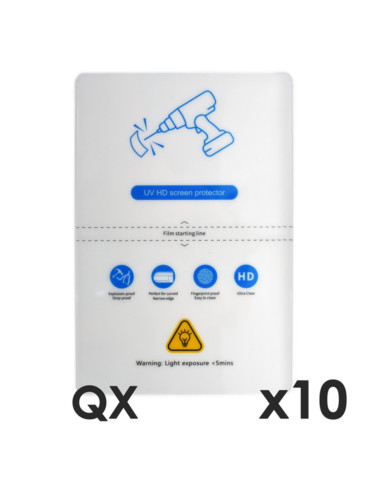 Laminas de fijacion qcharx hidrogel hd qx hibrida mediante ultravioleta uv pack 10 ud para qx1 lite