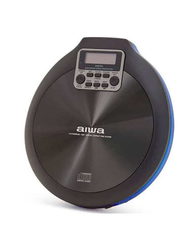 Reproductor cd - mp3 portatil aiwa pcd - 810bl walk negro y azul