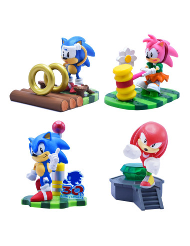 Figura sonic con diorama para montar 8cm 1 unidad aleatoria