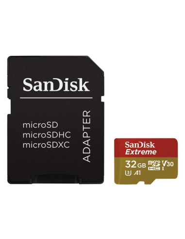 Tarjeta memoria micro secure digital 32gb sandisk extreme clase 10 uhs - i + adaptador