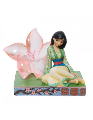 Figura de resina enesco disney mulan con flor de cerezo