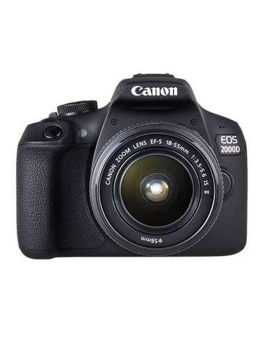 Camara digital reflex canon eos 2000d + 18 - 55 is -  cmos -  24.1mp -  digic 4+ -  full hd -  9 puntos de referencia -  wifi -