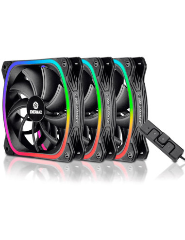 Pack ventiladores enermax gaming squa rgb 3x12cm