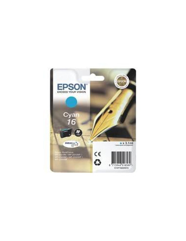 Cartucho tinta epson t162240 cian  wf - 2010 - 2510 - 2520 - 2530 - 2540 -  pluma