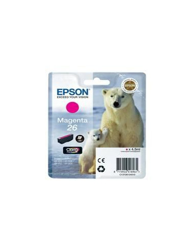 Cartucho tinta epson t261340 magenta photo 26 xp - 600 - 605 - 700 - 800 -  oso polar