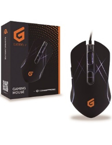 Mouse raton gaming conceptronic djebbel01b usb - 3200dpi - iluminacion led - cable usb trenzado 1.6m