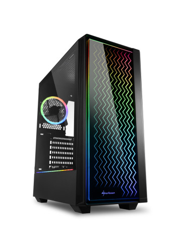 Caja sharkoon lit 200 atx 2 x usb 3.0 rgb sin fuente negro