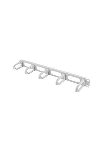 Organizador de cables lanberg 5 anillas plastico 1u tipo b rack 19 gris