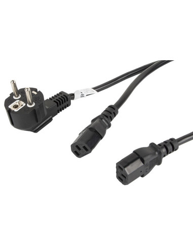 Cable de alimentacion lanberg schuko cee 7 - 7 a 2x iec320 c13 2m