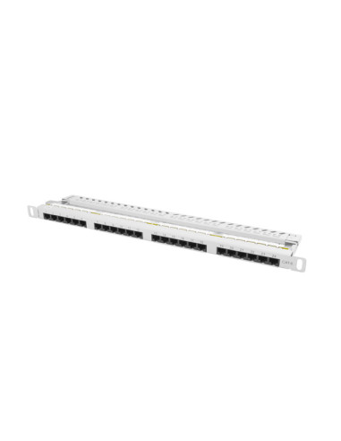 Patch panel lanberg cat.6 utp 24 puertos 0.5u rack 19 gris