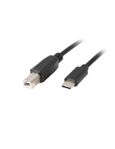 Cable usb lanberg usb tipo c m a usb tipo b m 2.0 1.8m ferrita negro