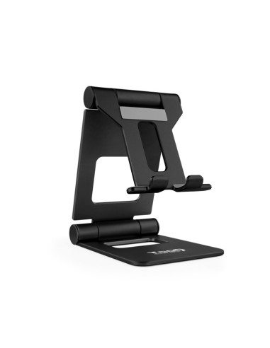 Soporte sobremesa tooq para telefono - tablet plegable slim negro