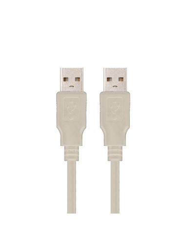 Cable usb(a) 2.0 a usb(a) 2.0 nanocable 2m beige macho a macho