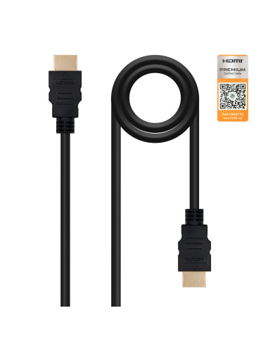 Cable hdmi v2.0 premium nanocable 1.5m negro -  macho - macho