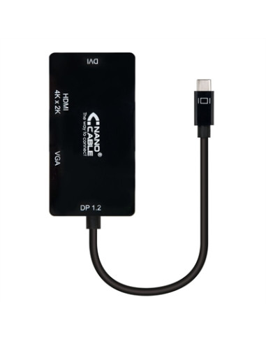 Conversor usb tipo c a vga - dvi - hdmi nanocable 10cm -  macho - hembra