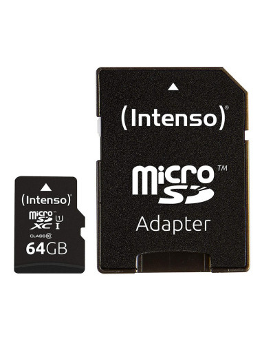 Tarjeta micro sd intenso 64gb uhs - i cl10 pro + adaptador sd