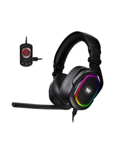 Auriculares thermaltake argent h5 rgb gaming negro 50mm -  supraural -  jack 3.5mm -  usb -  multiplataforma