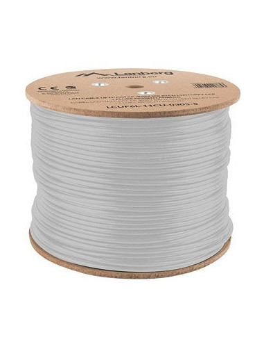 Bobina cat.6a lanberg ftp 305m  rj45 solid cobre lszh cpr fluke teste awg24 gris