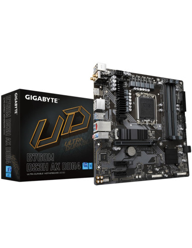 Placa base gigabyte b760m ds3h ax 1700 matx -  4 x ddr4 -  4 x sata -  3 x usb 3.2 -  2 x usb 2.0 -  1 x usb tipo c