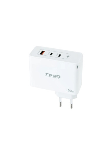 Cargador de pared tooq gan 2 x usb tipo 1 x usb tipo a 100w