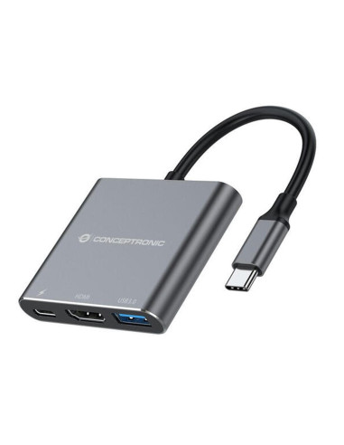 Hub usb tipo c conceptronic donn18g 1 x hdmi -  1 x usb 3.0 -  1 x usb tipo c -  100w