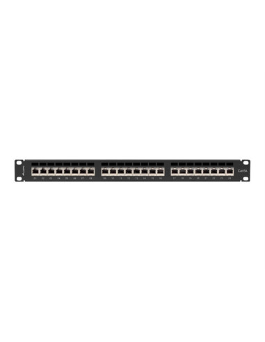 Patch panel lanberg 24 puertos 1u cat.6a ftp 19pulgadas negro