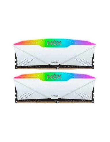 Memoria ram ddr4 16gb  2x8gb apacer nox rgb - dimm - 3200 mhz - cl16 blanca