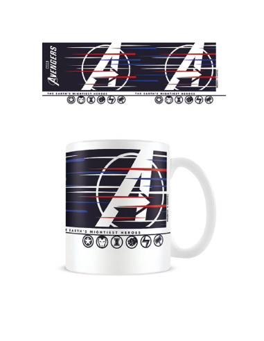 Taza de desayuno pyramid marvel avengers los vengadores logo