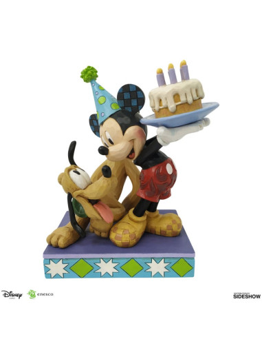 Figura enesco disney mickey y pluto de cumpleaños