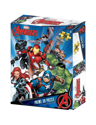 Puzle lenticular prime 3d 200 piezas marvel vengadores personajes