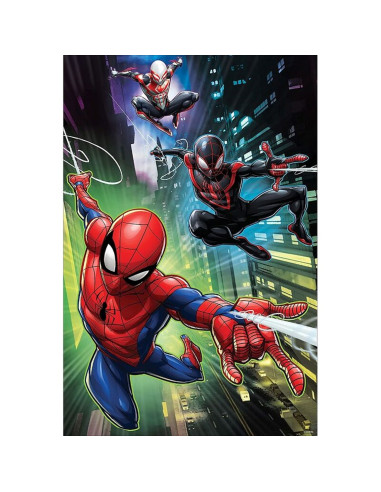 Puzzle lenticular prime 3d 200 piezas marvel spiderman & gwen & miles morales