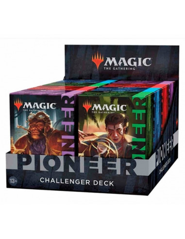 Juego de cartas caja de sobres wizards of the coast magic the gathering pioneer challenger deck display 8 mazos inglés