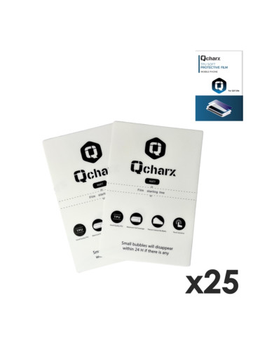 Laminas de proteccion frontales qcharx hidrogel mate anti huellas  para qx1 lite 25 unidades