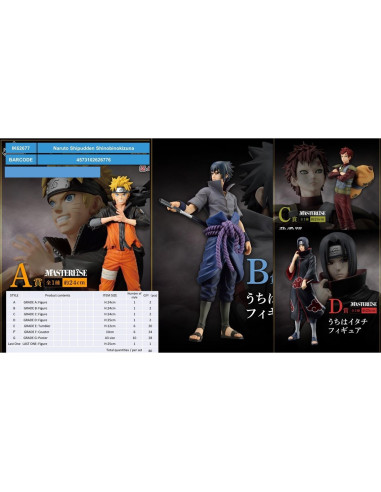 Ichiban kuji banpresto naruto shipudden shinobinokizuna lote de 80 articulos